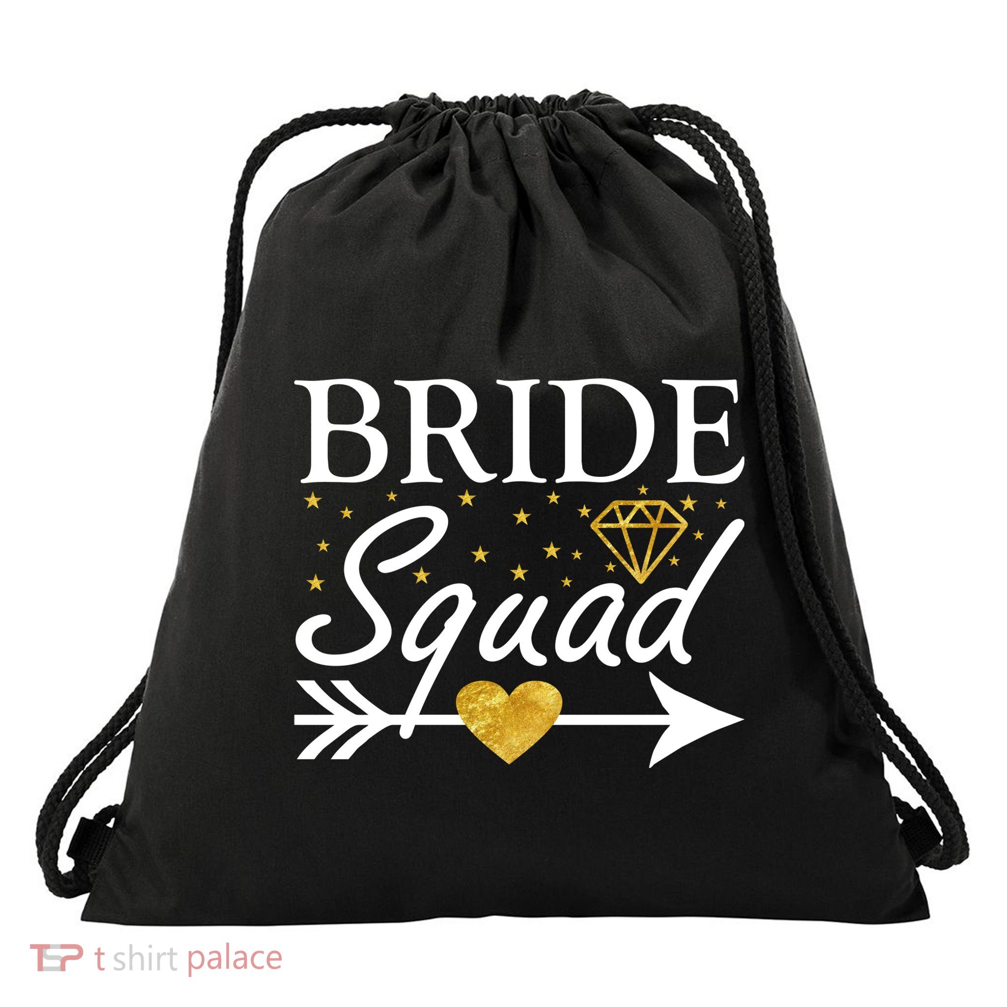 Bride Squad Arrow Drawstring Bag