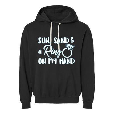 Bride Sun Sand & A Ring On My Hand Garment-Dyed Fleece Hoodie