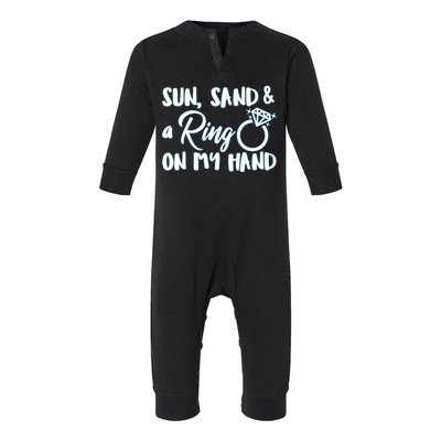 Bride Sun Sand & A Ring On My Hand Infant Fleece One Piece