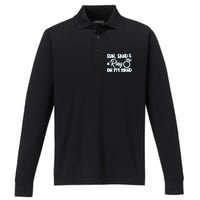 Bride Sun Sand & A Ring On My Hand Performance Long Sleeve Polo