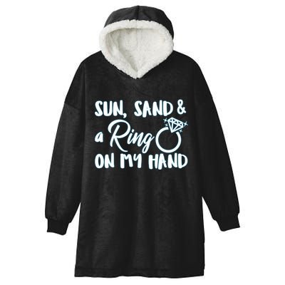 Bride Sun Sand & A Ring On My Hand Hooded Wearable Blanket