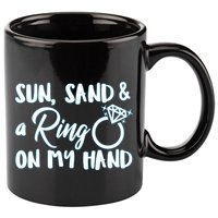 Bride Sun Sand & A Ring On My Hand 11oz C Handle Ceramic Mug
