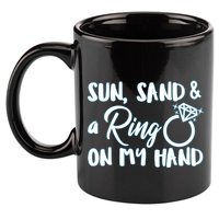 Bride Sun Sand & A Ring On My Hand 11oz C Handle Ceramic Mug