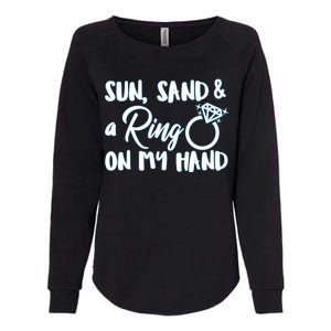 Bride Sun Sand & A Ring On My Hand Womens California Wash Sweatshirt