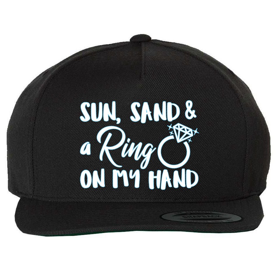 Bride Sun Sand & A Ring On My Hand Wool Snapback Cap