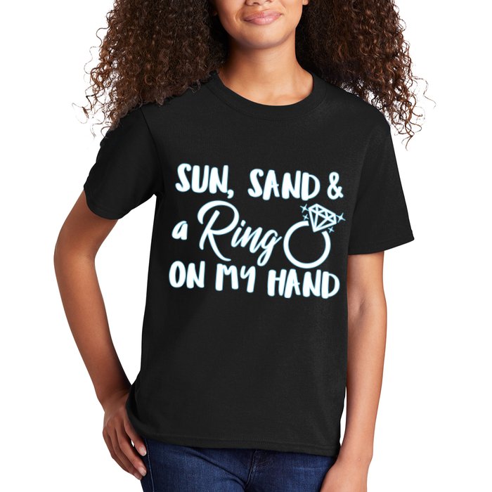 Bride Sun Sand & A Ring On My Hand Kids T-Shirt