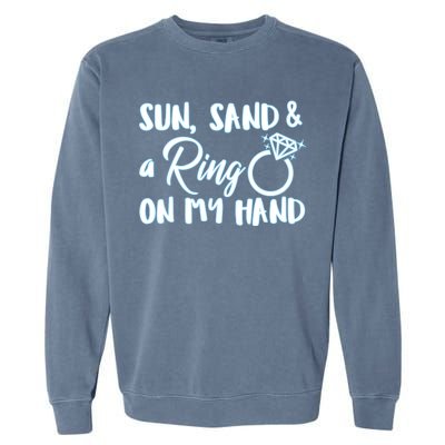 Bride Sun Sand & A Ring On My Hand Garment-Dyed Sweatshirt