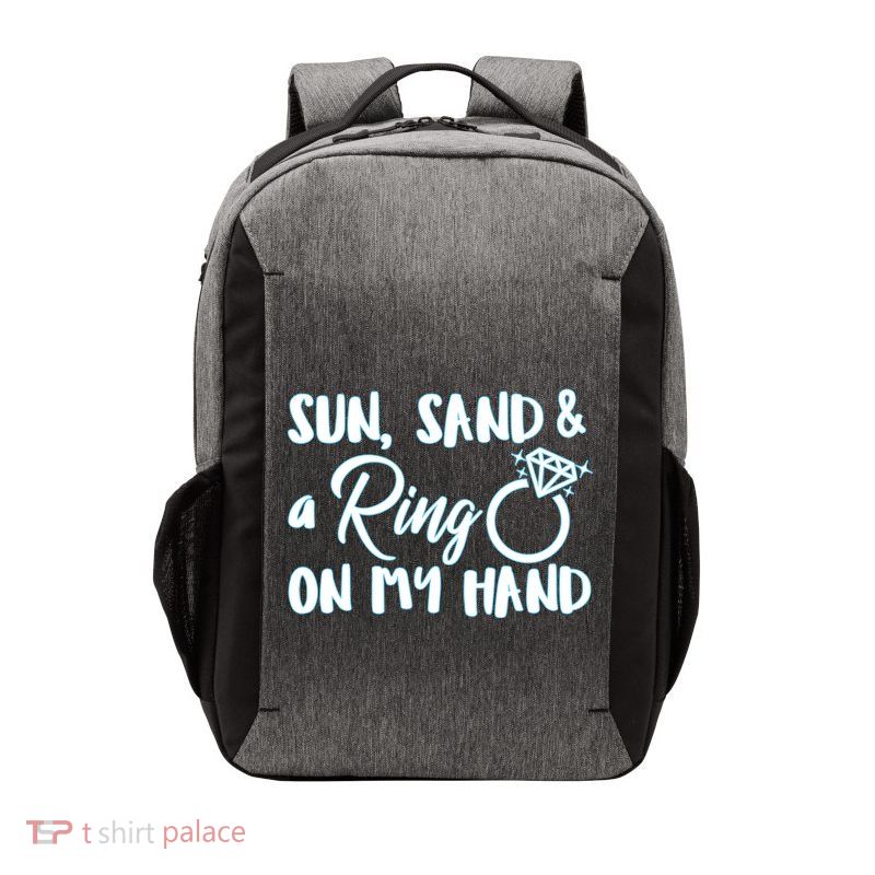 Bride Sun Sand & A Ring On My Hand Vector Backpack