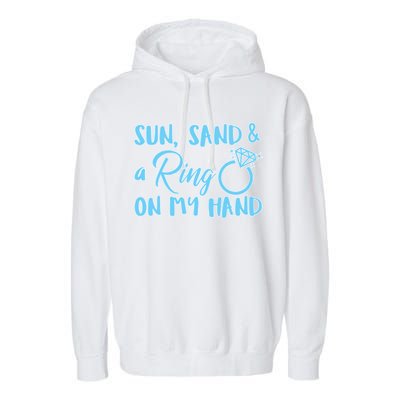 Bride Sun Sand & A Ring On My Hand Garment-Dyed Fleece Hoodie