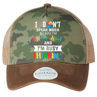 Brilliant And Busy Thinking Autism Awareness Legacy Tie Dye Trucker Hat