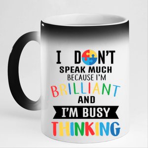 Brilliant And Busy Thinking Autism Awareness 11oz Black Color Changing Mug