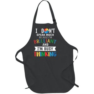 Brilliant And Busy Thinking Autism Awareness Full-Length Apron With Pockets