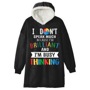 Brilliant And Busy Thinking Autism Awareness Hooded Wearable Blanket