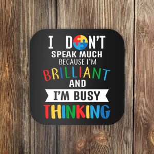 Brilliant And Busy Thinking Autism Awareness Coaster