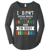 Brilliant And Busy Thinking Autism Awareness Women's Perfect Tri Tunic Long Sleeve Shirt