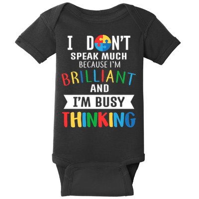 Brilliant And Busy Thinking Autism Awareness Baby Bodysuit