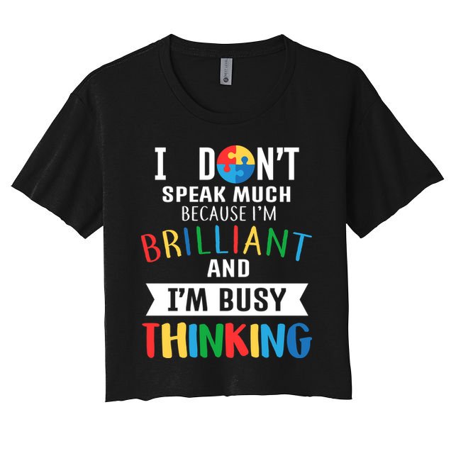 Brilliant And Busy Thinking Autism Awareness Crop Top