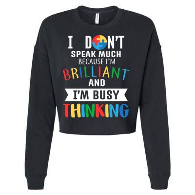 Brilliant And Busy Thinking Autism Awareness Cropped Pullover Crew