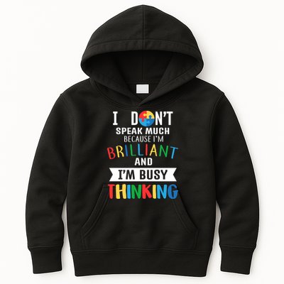 Brilliant And Busy Thinking Autism Awareness Kids Hoodie