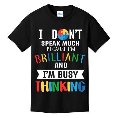 Brilliant And Busy Thinking Autism Awareness Kids T-Shirt