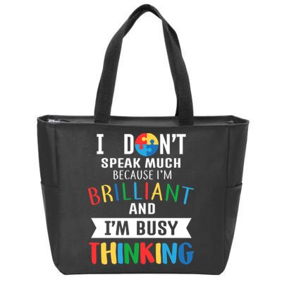 Brilliant And Busy Thinking Autism Awareness Zip Tote Bag
