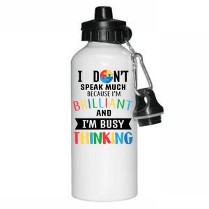 Brilliant And Busy Thinking Autism Awareness Aluminum Water Bottle