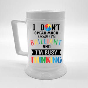 Brilliant And Busy Thinking Autism Awareness Beer Stein