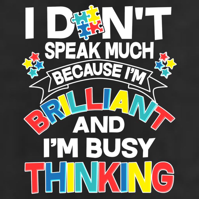 Brilliant Busy Thinking Autism Awareness Quote 7 Panel Mesh Trucker Snapback Hat