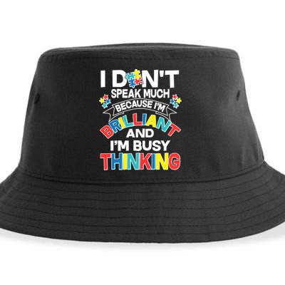 Brilliant Busy Thinking Autism Awareness Quote Sustainable Bucket Hat