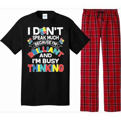 Brilliant Busy Thinking Autism Awareness Quote Pajama Set