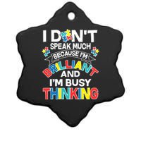 Brilliant Busy Thinking Autism Awareness Quote Ceramic Star Ornament