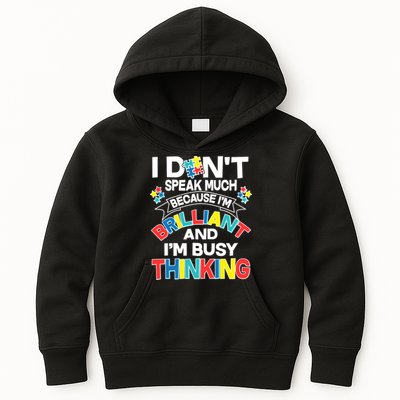 Brilliant Busy Thinking Autism Awareness Quote Kids Hoodie