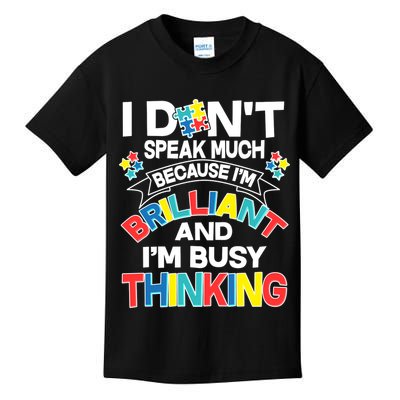 Brilliant Busy Thinking Autism Awareness Quote Kids T-Shirt
