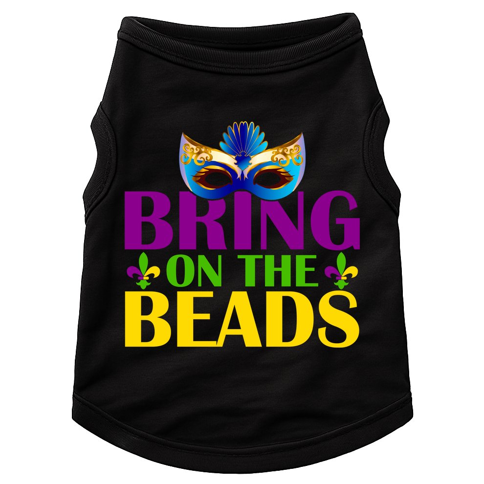 Bring On The Beads Mardi Gras Doggie Tank