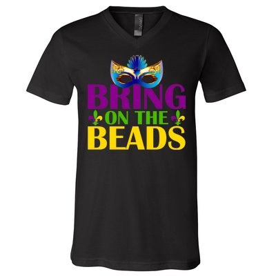 Bring On The Beads Mardi Gras V-Neck T-Shirt