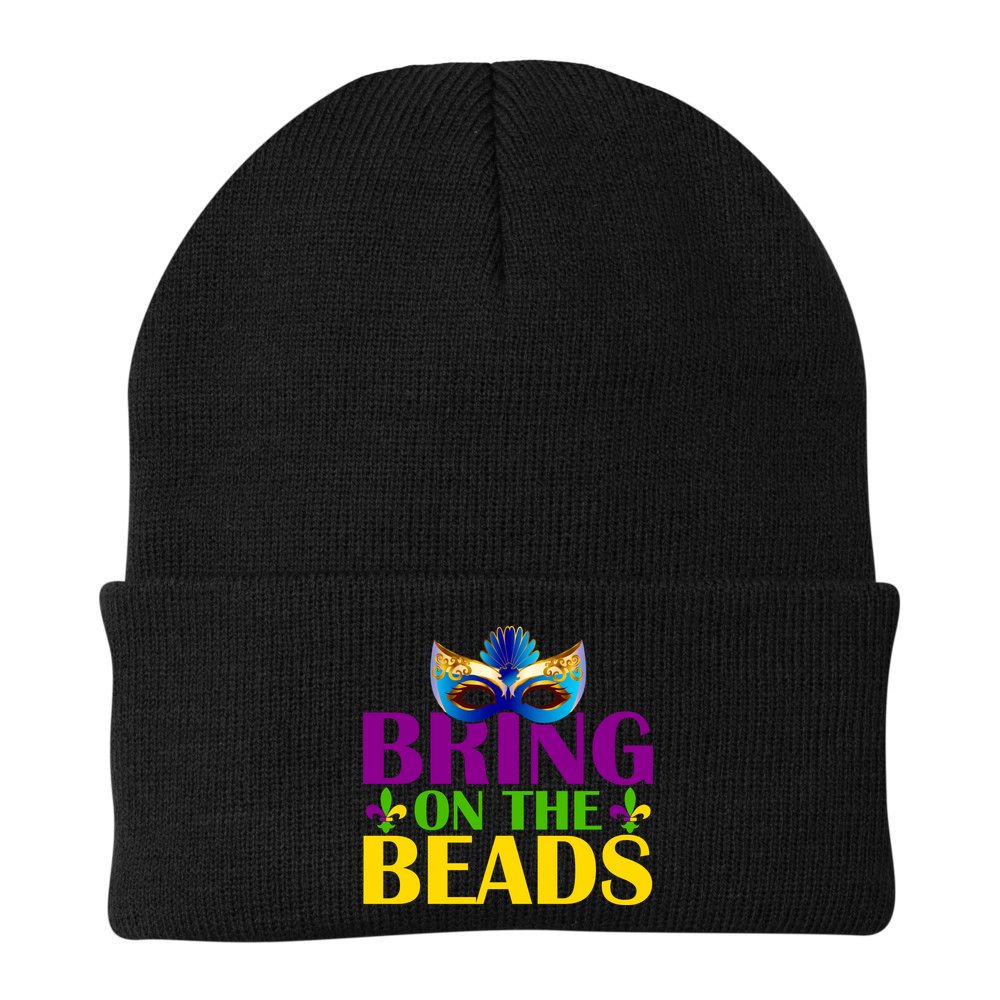Bring On The Beads Mardi Gras Beanie