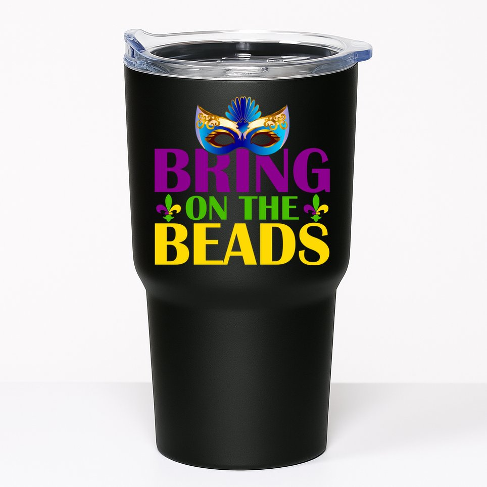Bring On The Beads Mardi Gras Tumbler