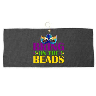 Bring On The Beads Mardi Gras Large Microfiber Waffle Golf Towel