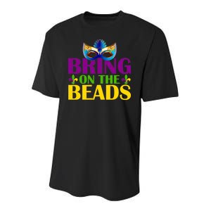 Bring On The Beads Mardi Gras Youth Performance Sprint T-Shirt