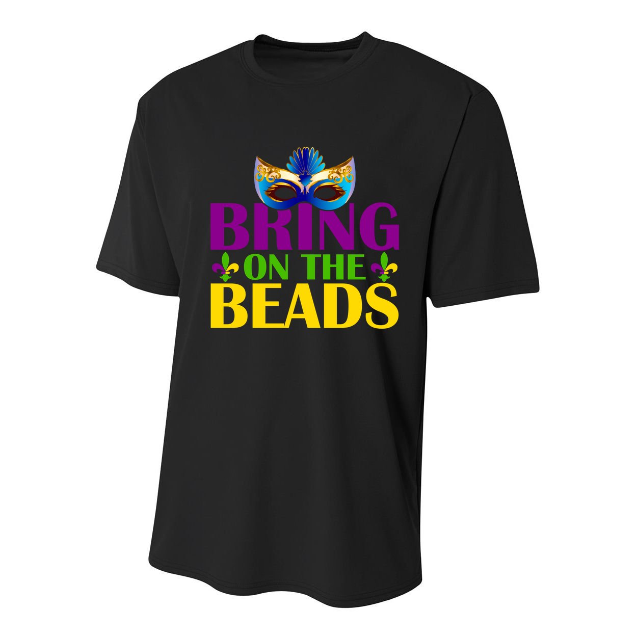 Bring On The Beads Mardi Gras Youth Performance Sprint T-Shirt