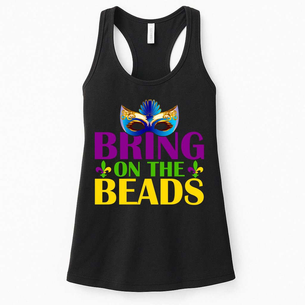 Bring On The Beads Mardi Gras Womens Tank Top