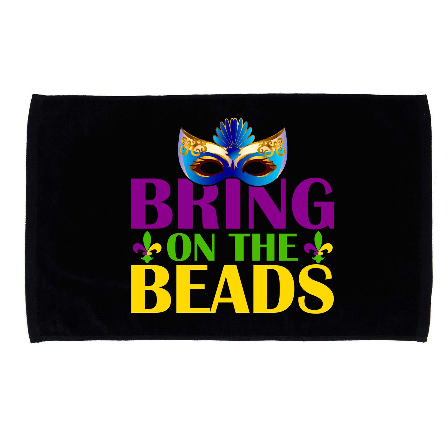 Bring On The Beads Mardi Gras Microfiber Hand Towel