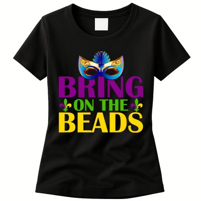 Bring On The Beads Mardi Gras Womens T-Shirt