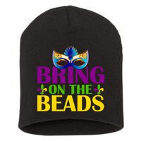 Bring On The Beads Mardi Gras Short Acrylic Beanie