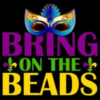 Bring On The Beads Mardi Gras Short Acrylic Beanie