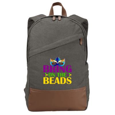 Bring On The Beads Mardi Gras Cotton Canvas Backpack