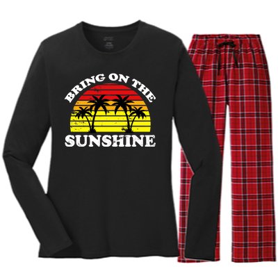 Bring On The Sunshine Women's Long Sleeve Flannel Pajama Set 