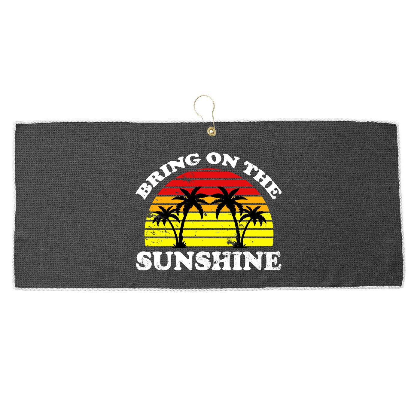 Bring On The Sunshine Large Microfiber Waffle Golf Towel
