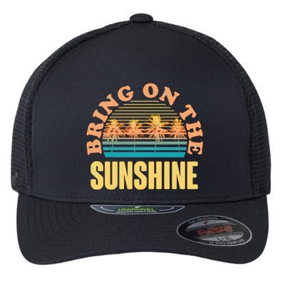Bring On The Sunshine Tropical Palm Trees Flexfit Unipanel Trucker Cap