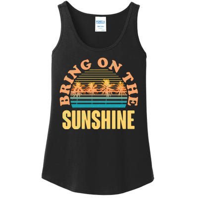 Bring On The Sunshine Tropical Palm Trees Ladies Essential Tank